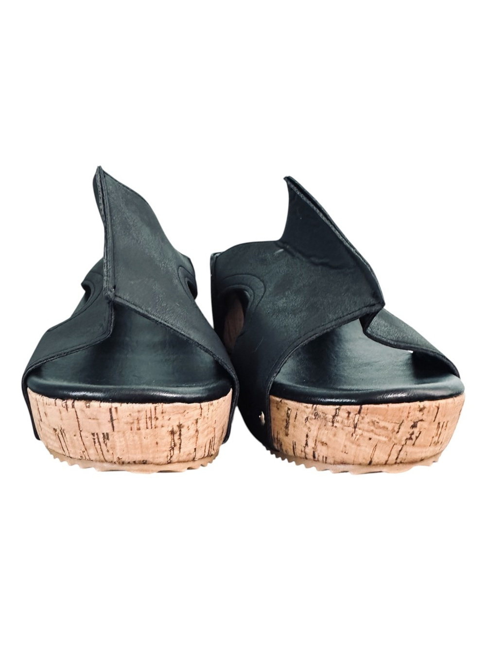 Black Cork Wedge Sandals - Women - Picture 3 of 7